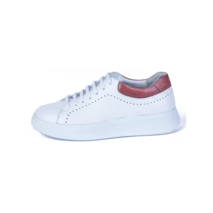 Womens Leather Sneakers Code 5239C White Color Side Shot copy