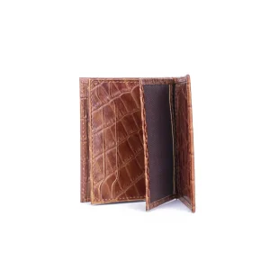 Leather Croc Card Holder Code 4003A Honey Color Detail View copy