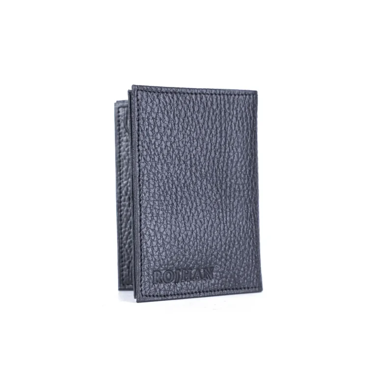 Leather Floater Card Holder Code 4003A Black Color Front View copy