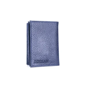 Leather Floater Card Holder Code 4003A Navy Blue Color Front View copy