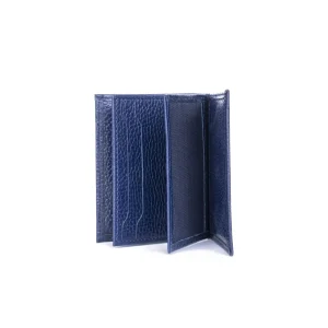 Leather Floater Card Holder Code 4003A Navy Blue Detail View