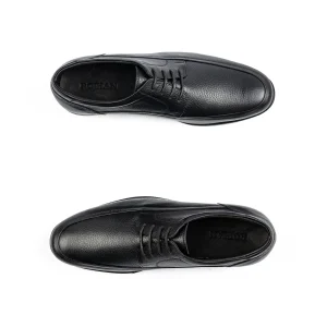 Mens Classic Leather Shoes With Strap Code 7121F Black Color High Angle copy