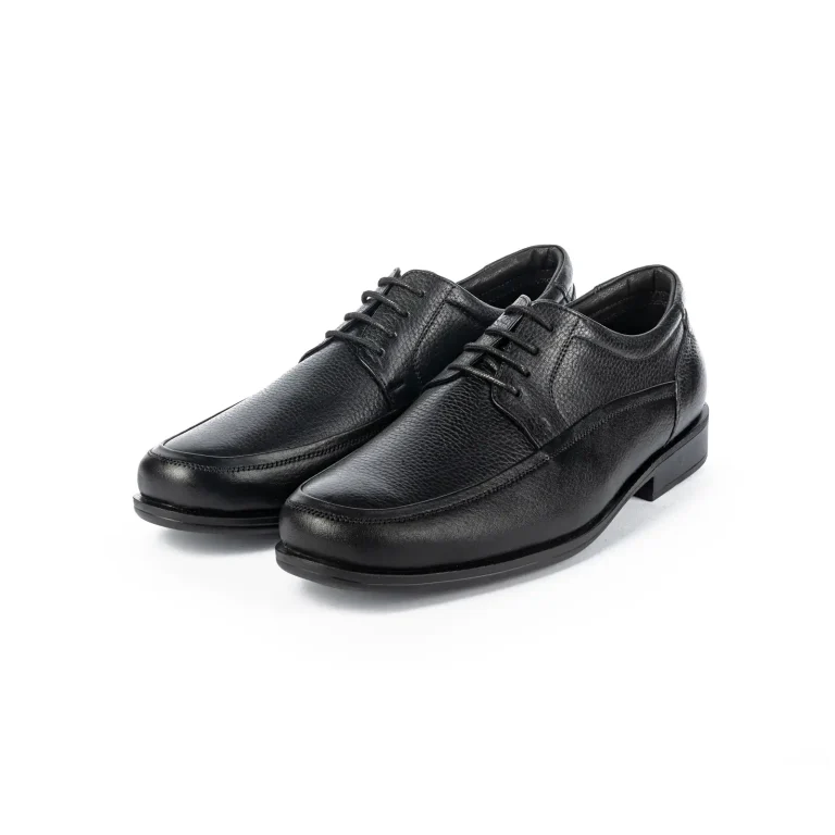 Mens Classic Leather Shoes With Strap Code 7121F Black Color Shot copy