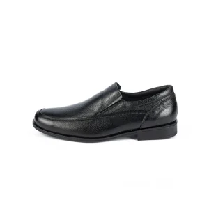 Mens Classic Leather Shoes Without Strap Code 7121F Black Color Side Shot copy
