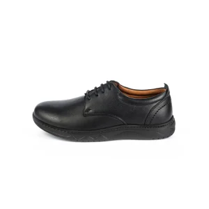 Mens Leather Casual Shoes Code 7015A a Black Color Side Shot copy