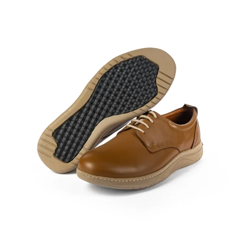 Mens Leather Casual Shoes Code 7015A a Honey Color Detail Shot copy