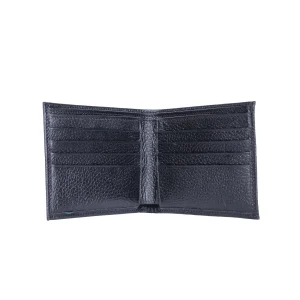 Mens Leather Floater Card Wallet Code 8061A Black Color Detail View copy