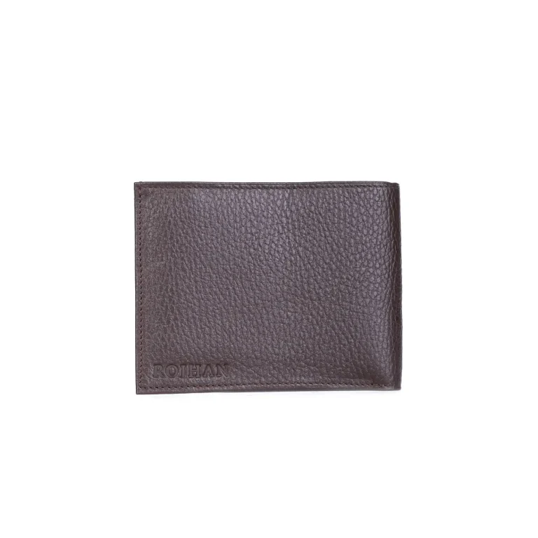 Mens Leather Floater Card Wallet Code 8061A Brown Color Front View copy