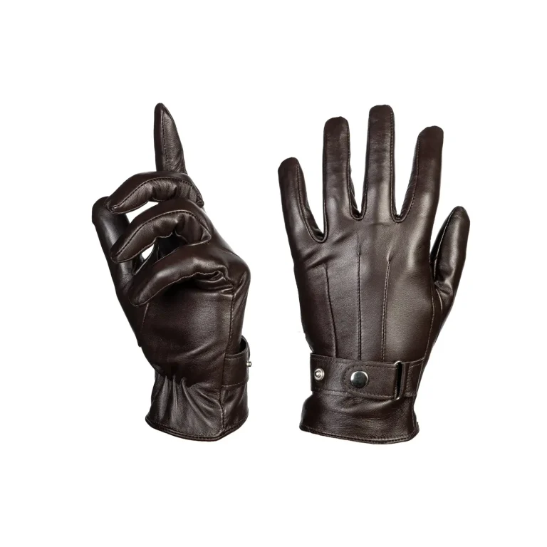 Mens Leather Gloves Code 2513J Brown Color Detail View copy