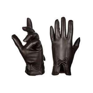 Womens Leather Gloves Code 2506J Brown Color Detail View copy