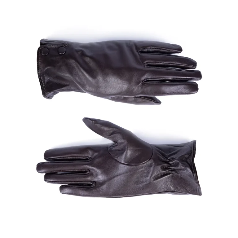 Womens Leather Gloves Code 2510J Brown Color Front Back View copy