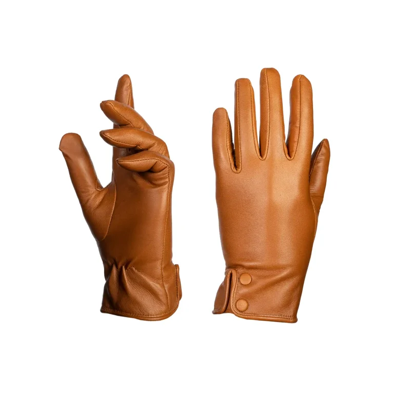 Womens Leather Gloves Code 2510J Honey Color Detail View copy