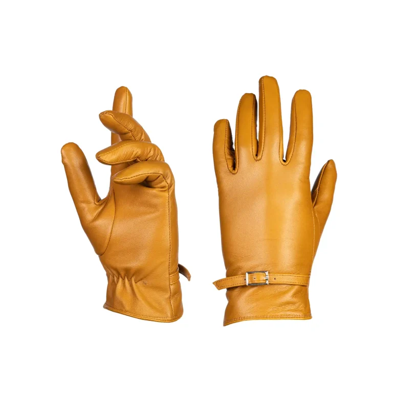 Womens Leather Gloves Code 2511J Honey Color Detail View copy