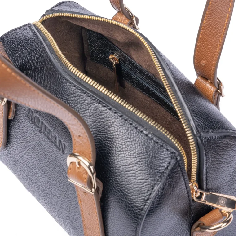 Womens Leather Handbags Code 9308B Black Color Detail View copy