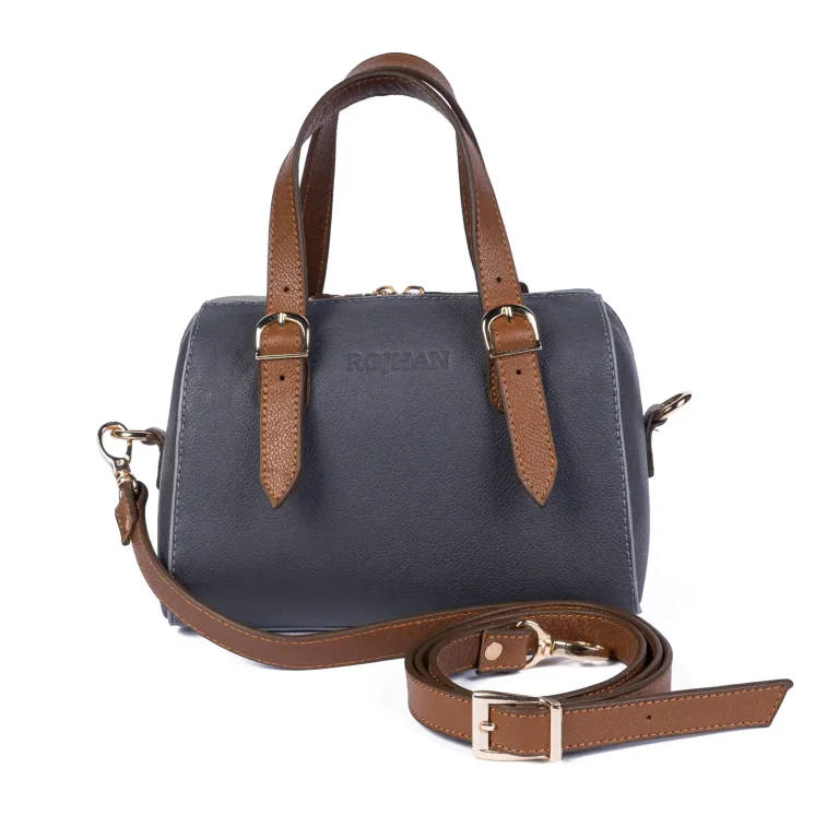 Womens Leather Handbags Code 9308B Gray Color Front View copy