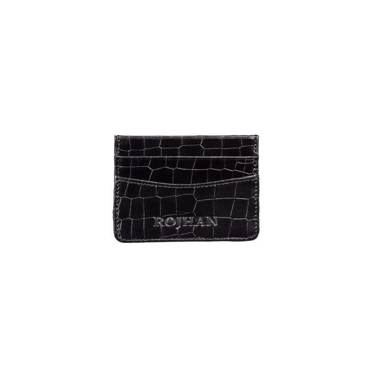 Leather Card Holder Code 4009A Black Color Front View copy