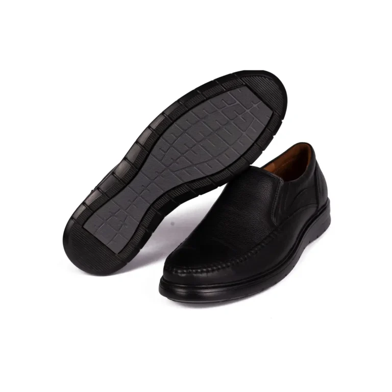 Mens Leather Casual Shoes Code 7139E Black Color Detail Shot copy