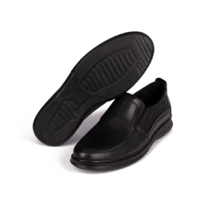 Mens Leather Casual Shoes Code 7181F Black Color Detail Shot copy