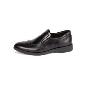 Mens Leather Classic Shoes Code 7162E Black Color Side Shot copy