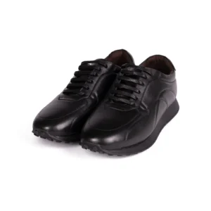 Mens Leather Sneakers Code 7186F Black Color Shot copy