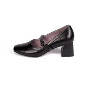 Womens Leather High heel Shoes Code 5222D Black Color Side Shot copy