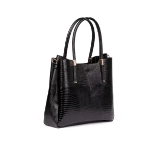 Womens Leather Lizard Handbags Code 9252B Black Color Variety Angle copy