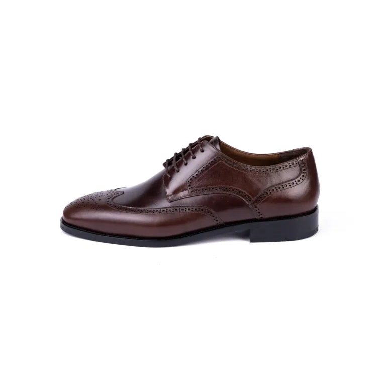 Mens Leather Classic Shoes Code 7160E Brown Color Side Shot copy