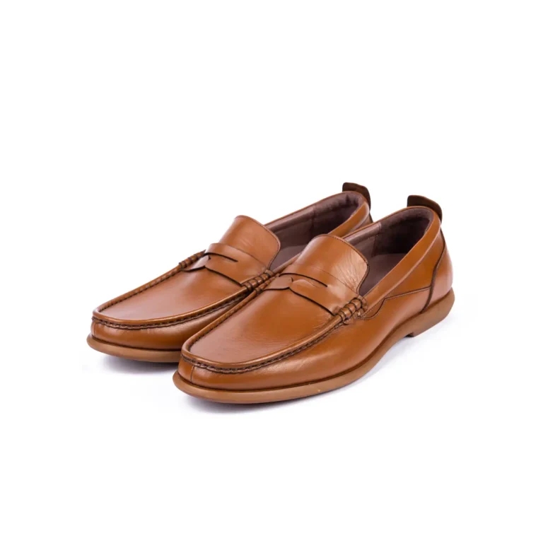 Mens Leather Loafers Shoes Code 7161D Honey Color Shot copy