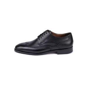 Mens Leather Classic Shoes Code 7160E Black Color Side Shot copy