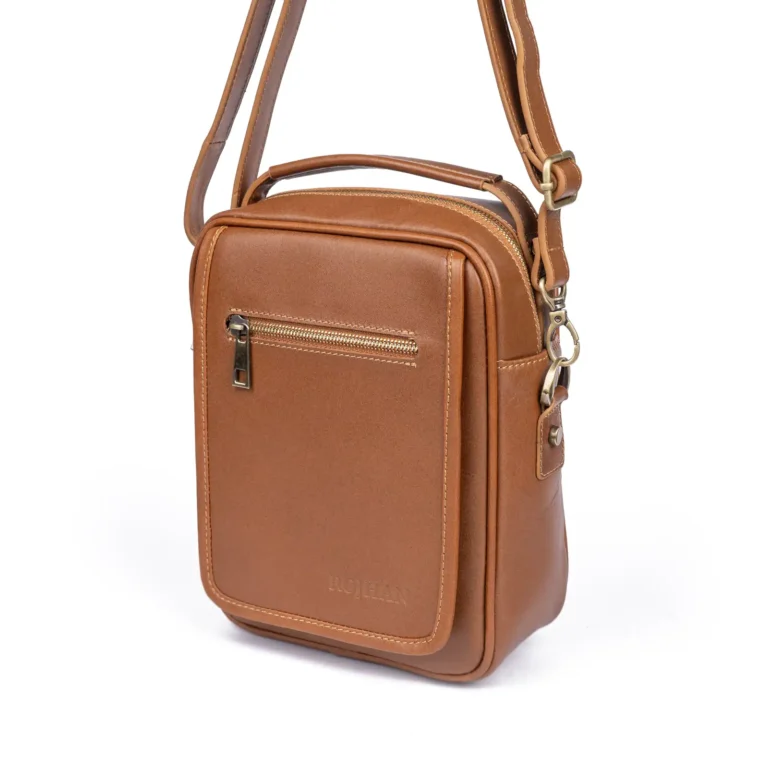 Mens Leather Crossbody Bag Code 9340A Honey Color Detail View copy