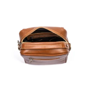 Mens Leather Crossbody Bag Code 9340A Honey Color High Angles copy
