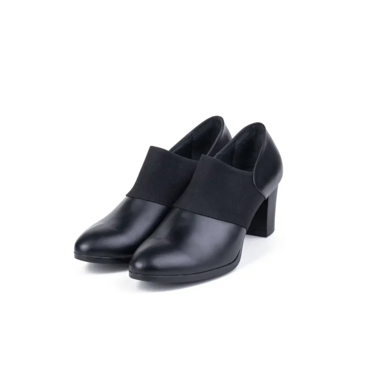 Womens Leather High heel Shoes Code 5058D Black Color Shot copy