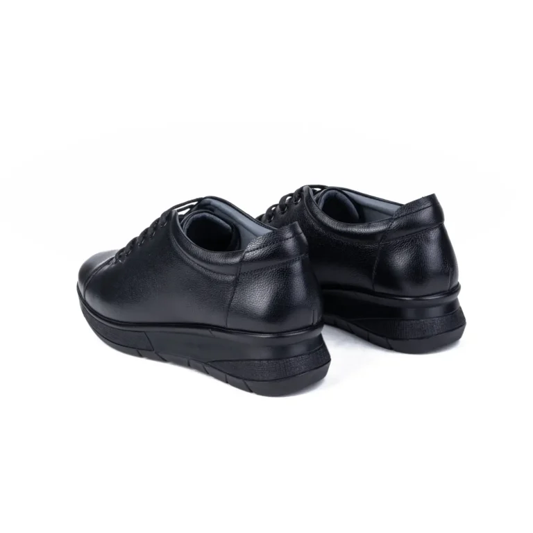 Womens Leather Sneakers Code 5010D Black Color Back Shot copy