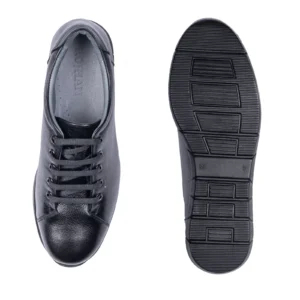 Womens Leather Sneakers Code 5010D Black Color Detail Shot copy