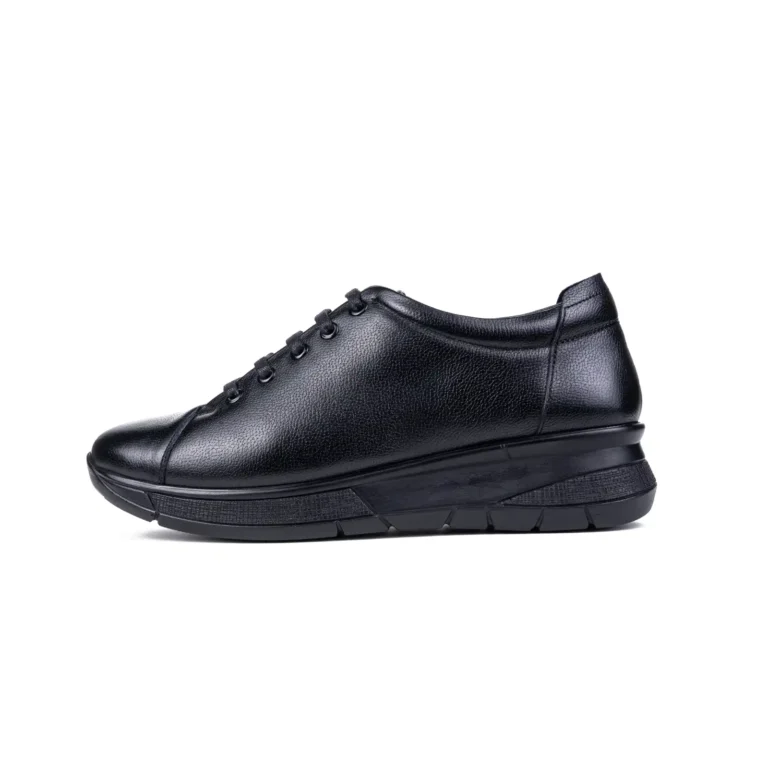 Womens Leather Sneakers Code 5010D Black Color Shot copy