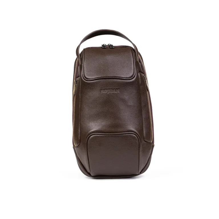 Mens Leather Crossbody Bag Code 9343B Brown Color Front View copy