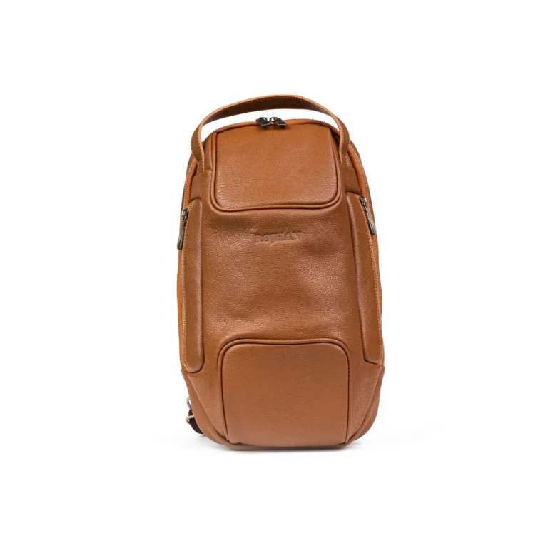 Mens Leather Crossbody Bag Code 9343B Honey Color Front View copy