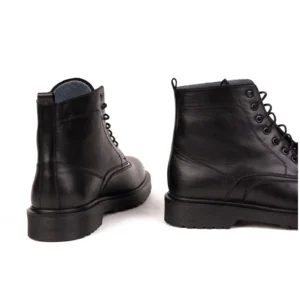 Mens Leather Derbi Boot Code 7164Z Black Color Back Shot copy