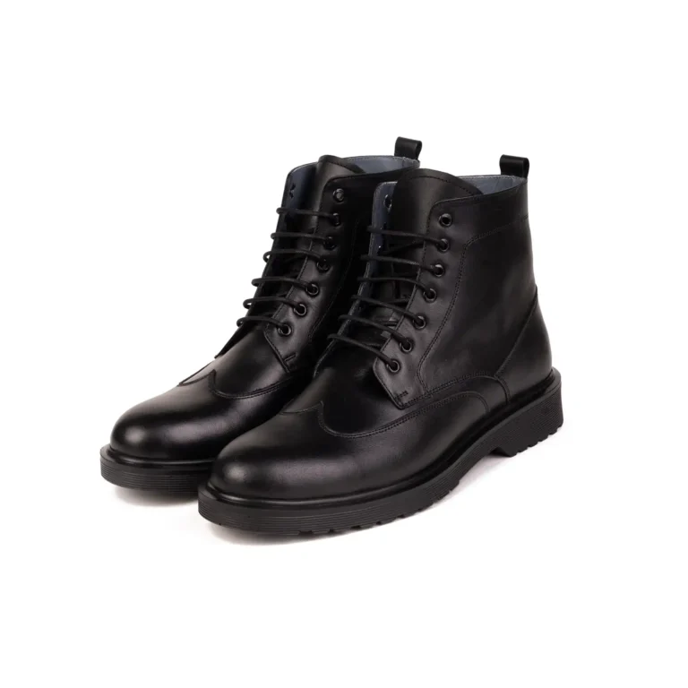 Mens Leather Derbi Boot Code 7164Z Black Color Shot copy