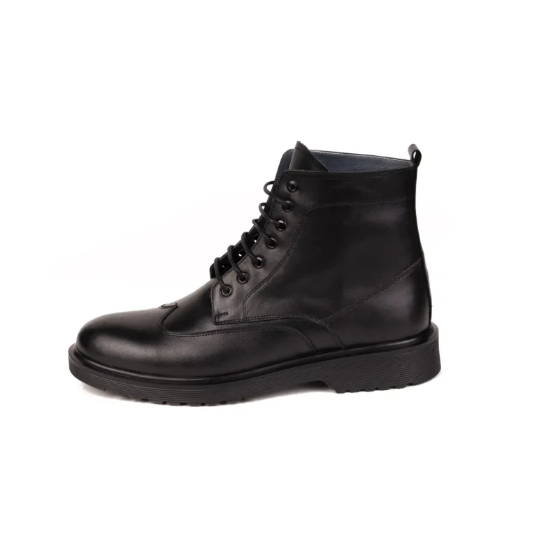 Mens Leather Derbi Boot Code 7164Z Black Color Side Shot copy