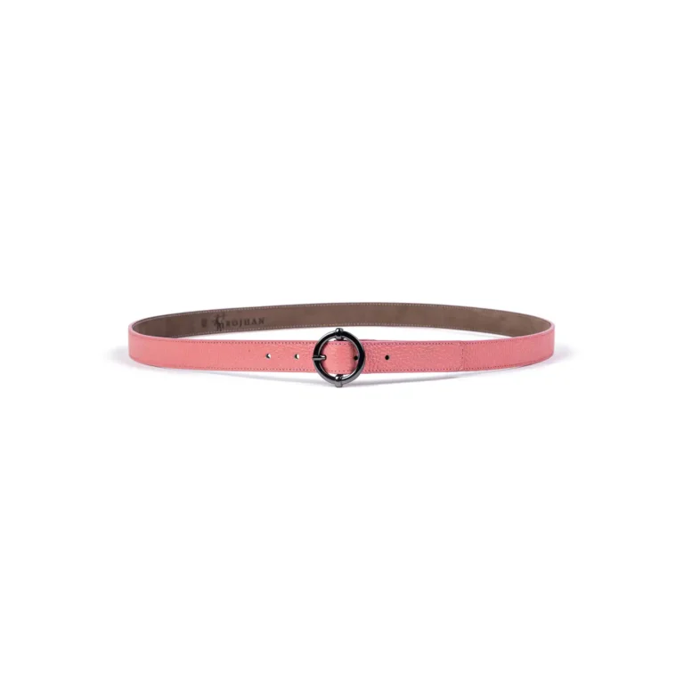 Womens Leather Belt Code 6142D Deep Pink Color Front View copy