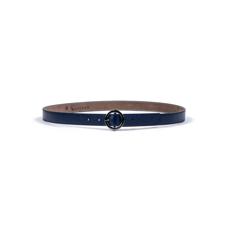 Womens Leather Belt Code 6142D NavyBlue Color Front View copy