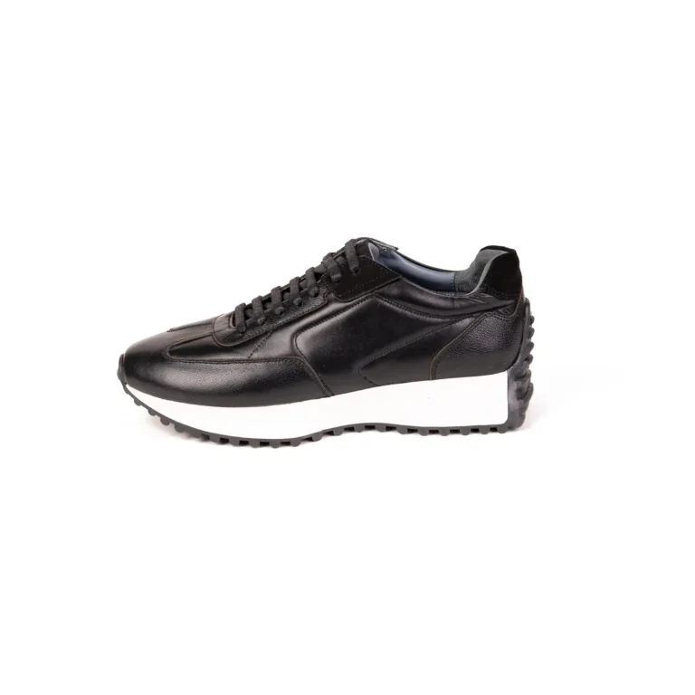 Womens Leather Sneakers Code 5125A Black Color Shot copy