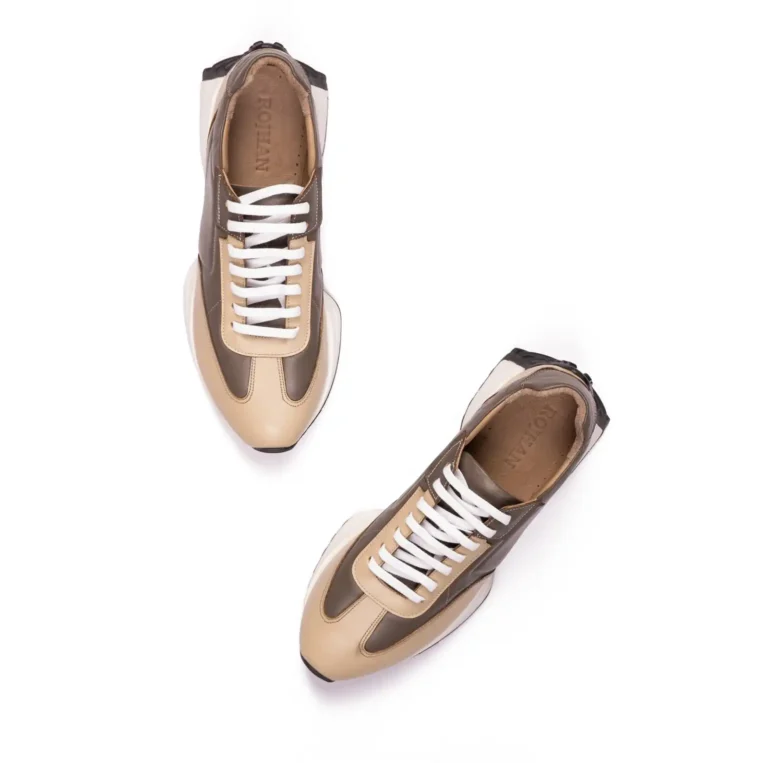 Womens Leather Sneakers Code 5125A Nescafe Color High Angle copy