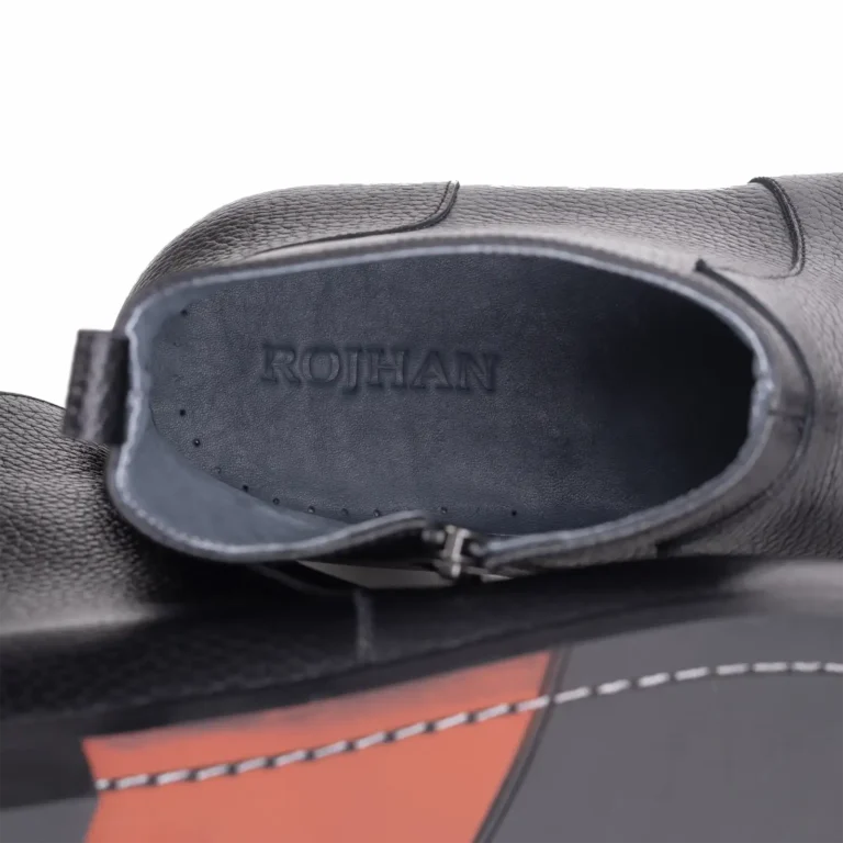 Mens Leather Boots Code 7163Z Black Color Floater Detail Shot copy