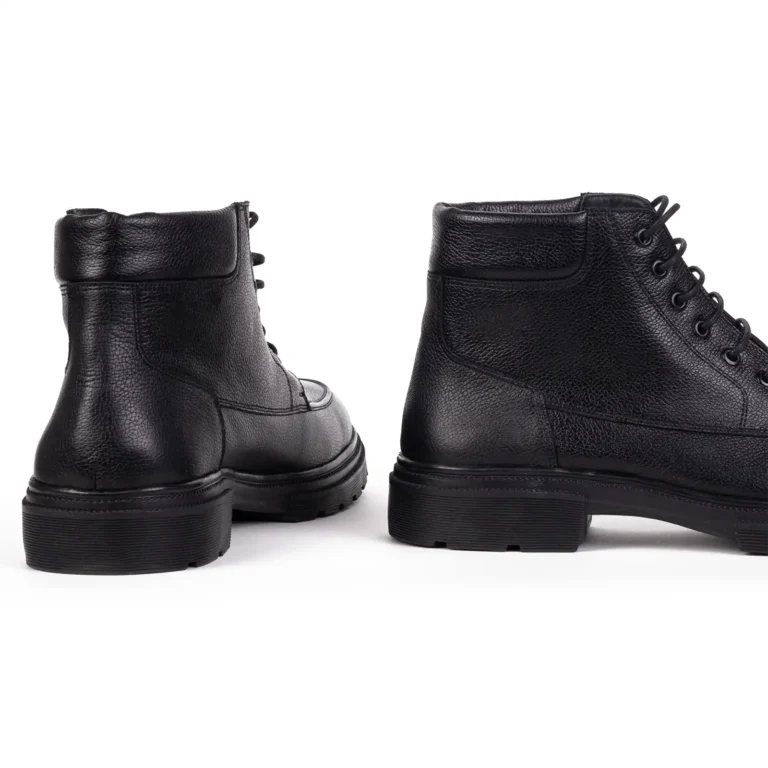 Mens Leather Boots Code 7169Z Black Color Back Shot copy