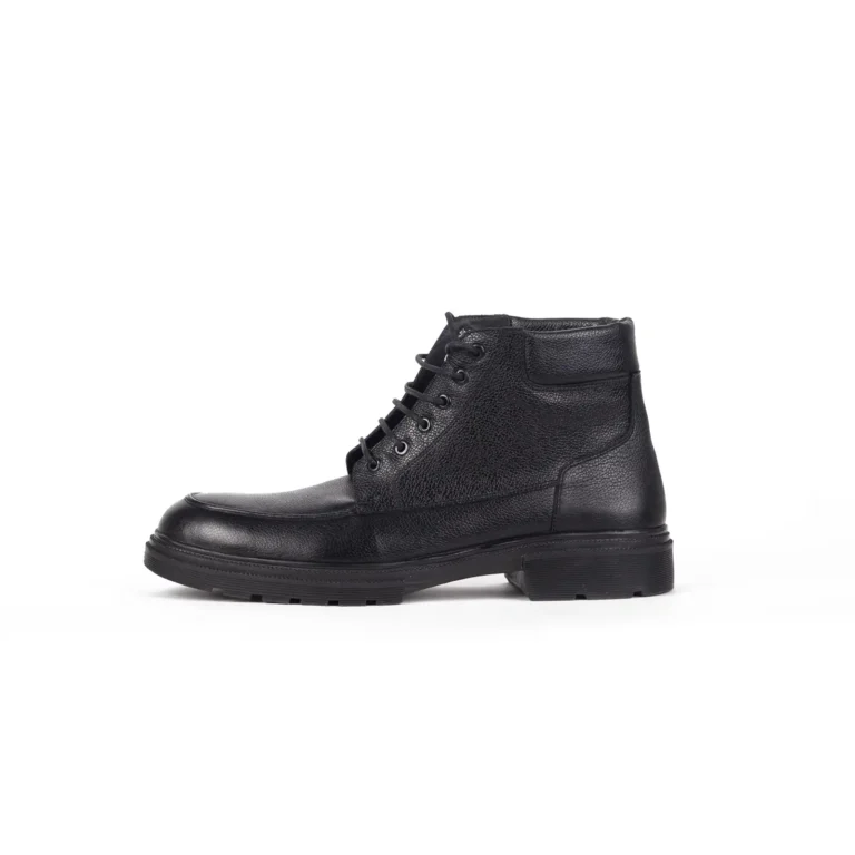 Mens Leather Boots Code 7169Z Black Color Side Shot copy
