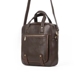 Mens Leather Crossbody Bag Code 9335C Brown Color Detail View copy