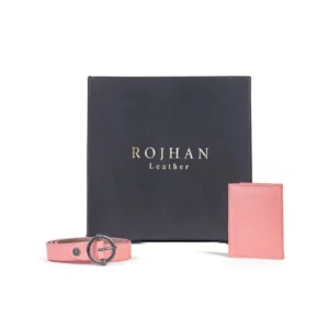 Womens Leather Gift Set Code 6152P Dark Pink Color Front Shot copy