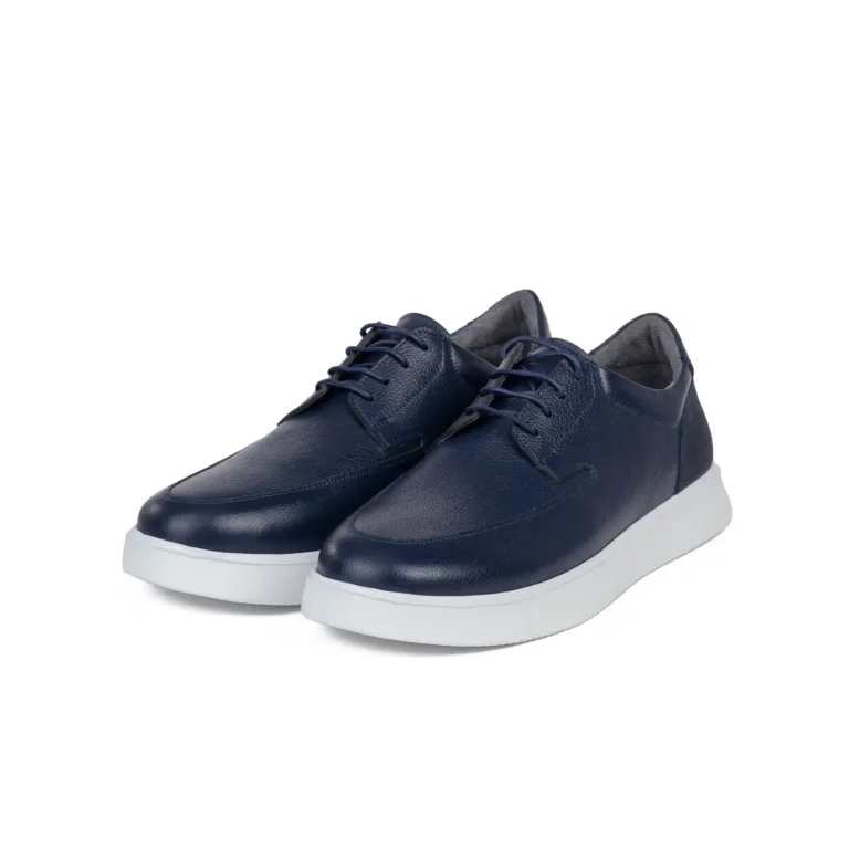 Mens Leather Casual Shoes Code 7194B Navy Blue Color Shot copy